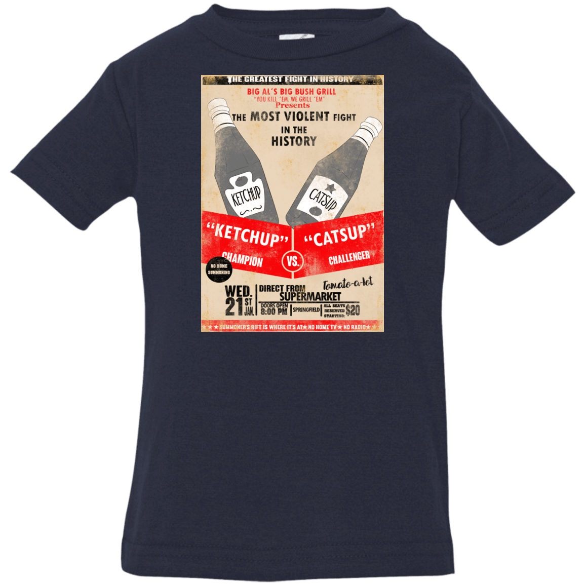 T-Shirts Navy / 6 Months Ketchup vs Catsup Infant Premium T-Shirt