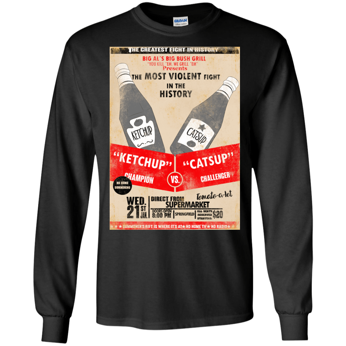 T-Shirts Black / S Ketchup vs Catsup Men's Long Sleeve T-Shirt