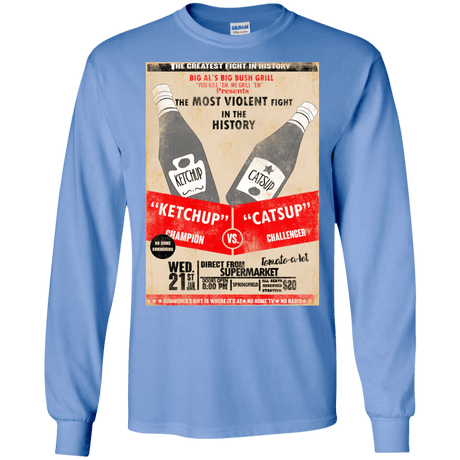 T-Shirts Carolina Blue / S Ketchup vs Catsup Men's Long Sleeve T-Shirt