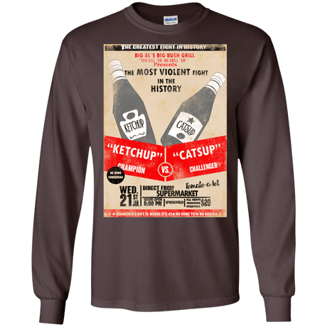 T-Shirts Dark Chocolate / S Ketchup vs Catsup Men's Long Sleeve T-Shirt