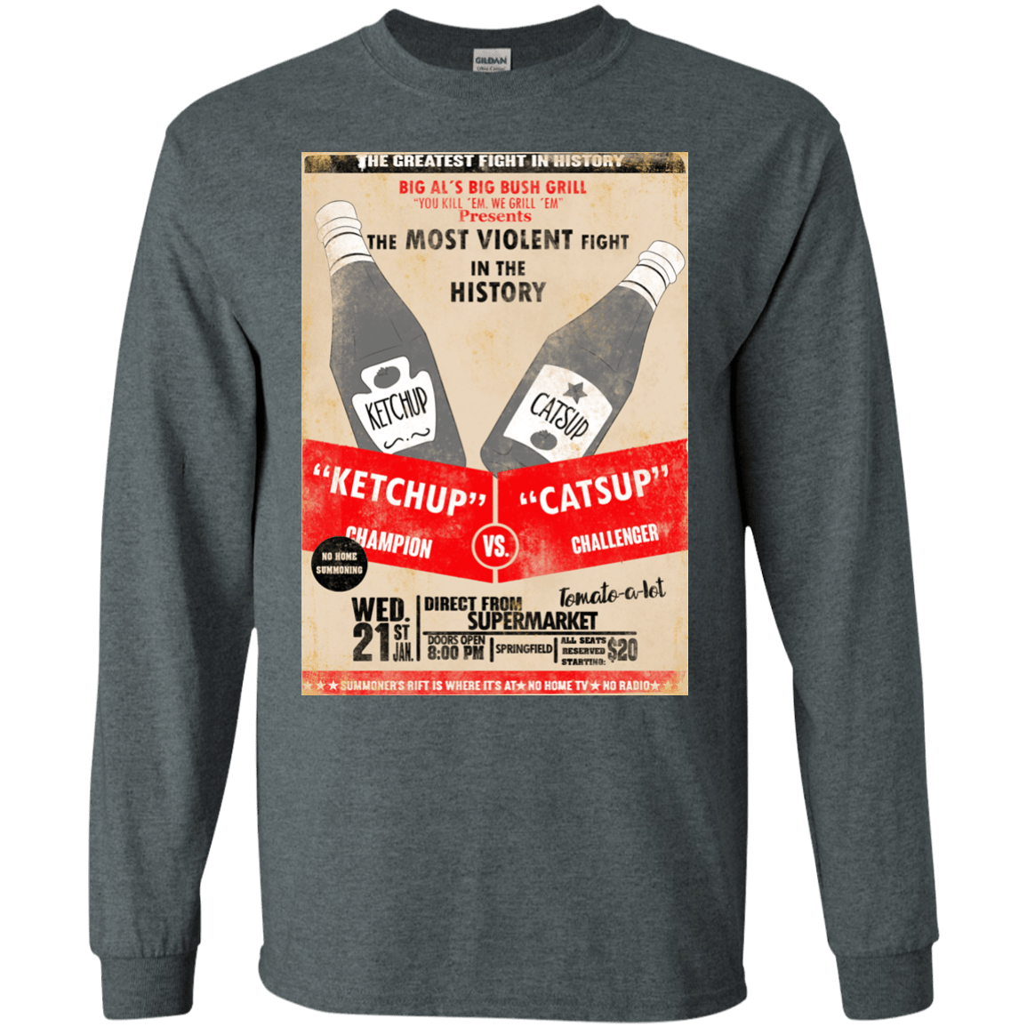 T-Shirts Dark Heather / S Ketchup vs Catsup Men's Long Sleeve T-Shirt