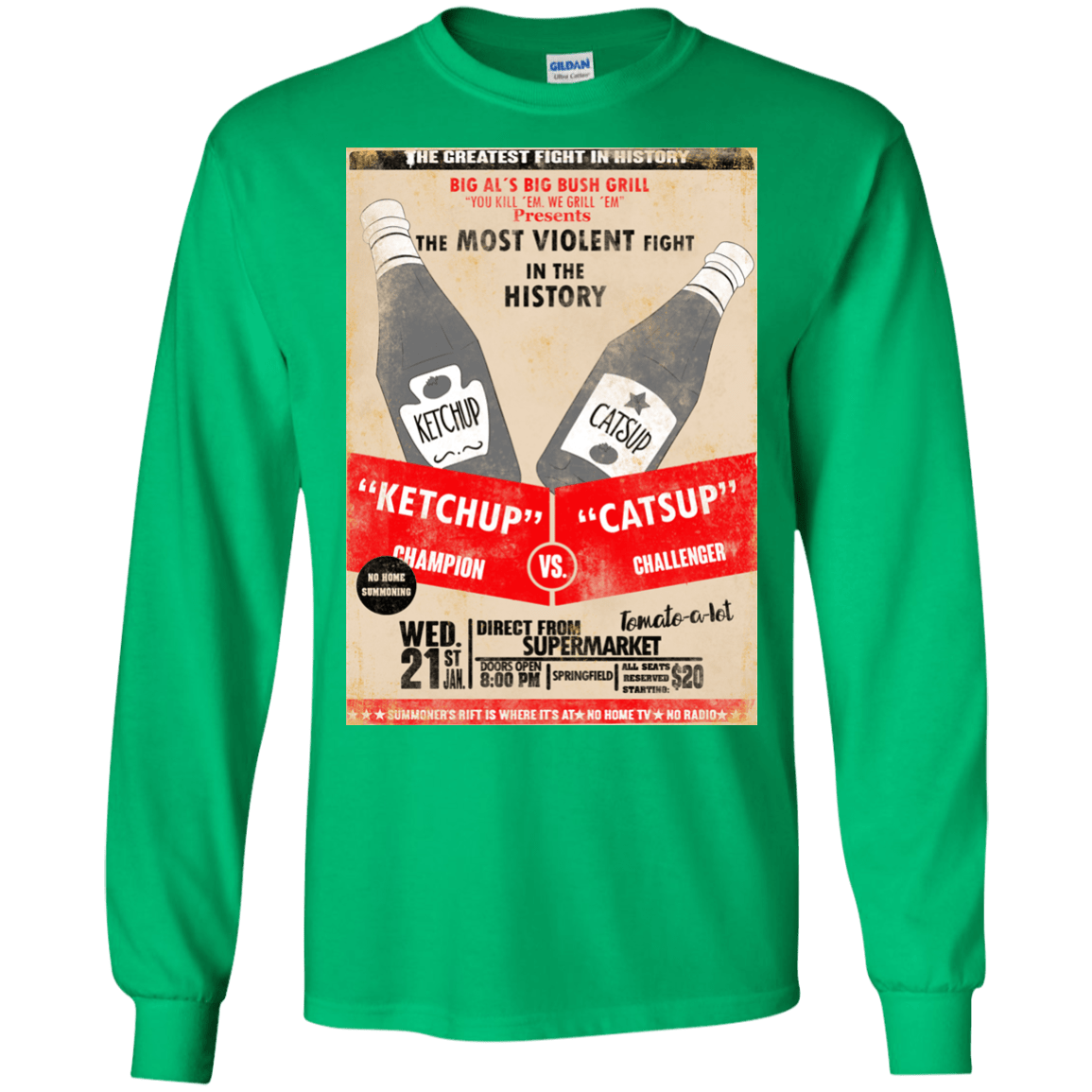 T-Shirts Irish Green / S Ketchup vs Catsup Men's Long Sleeve T-Shirt