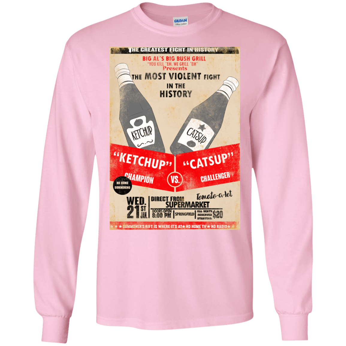 T-Shirts Light Pink / S Ketchup vs Catsup Men's Long Sleeve T-Shirt