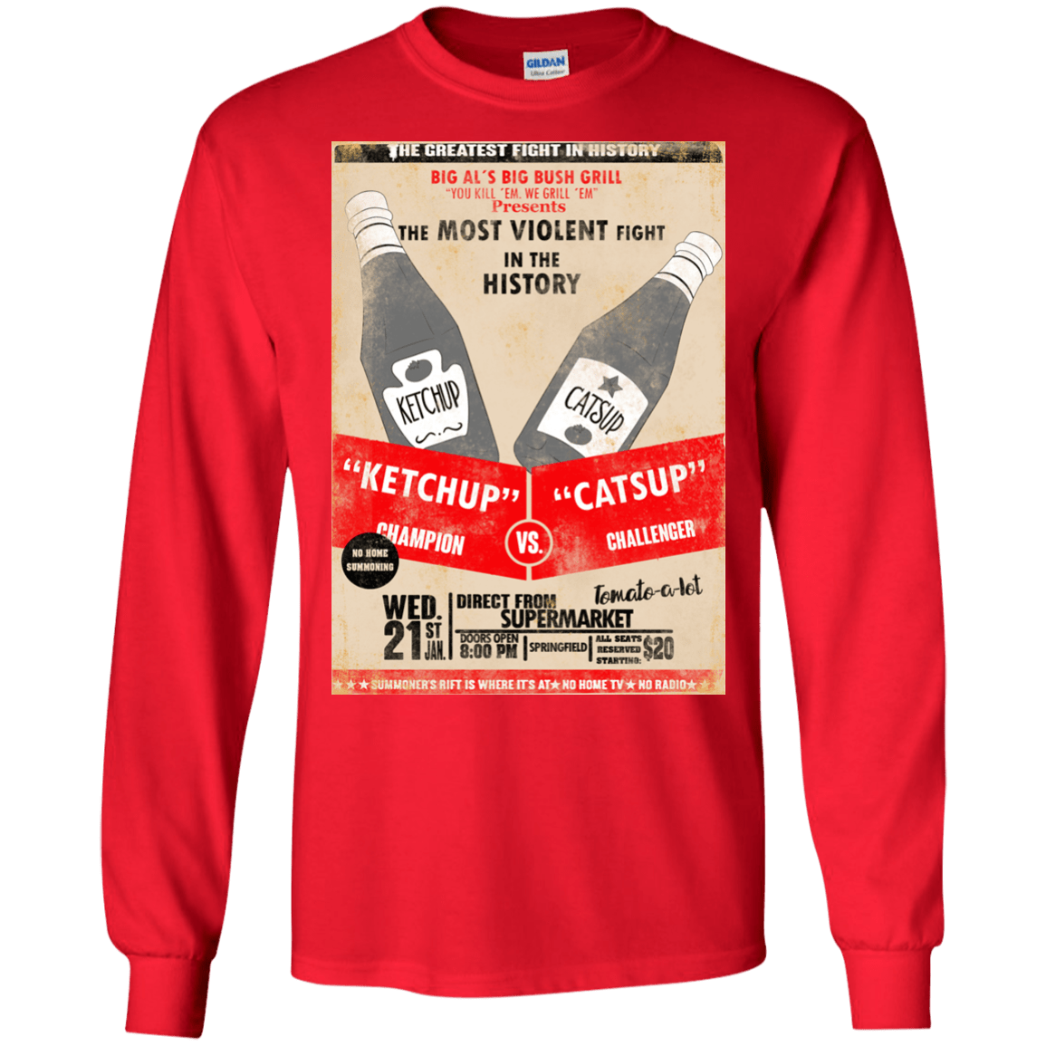 T-Shirts Red / S Ketchup vs Catsup Men's Long Sleeve T-Shirt