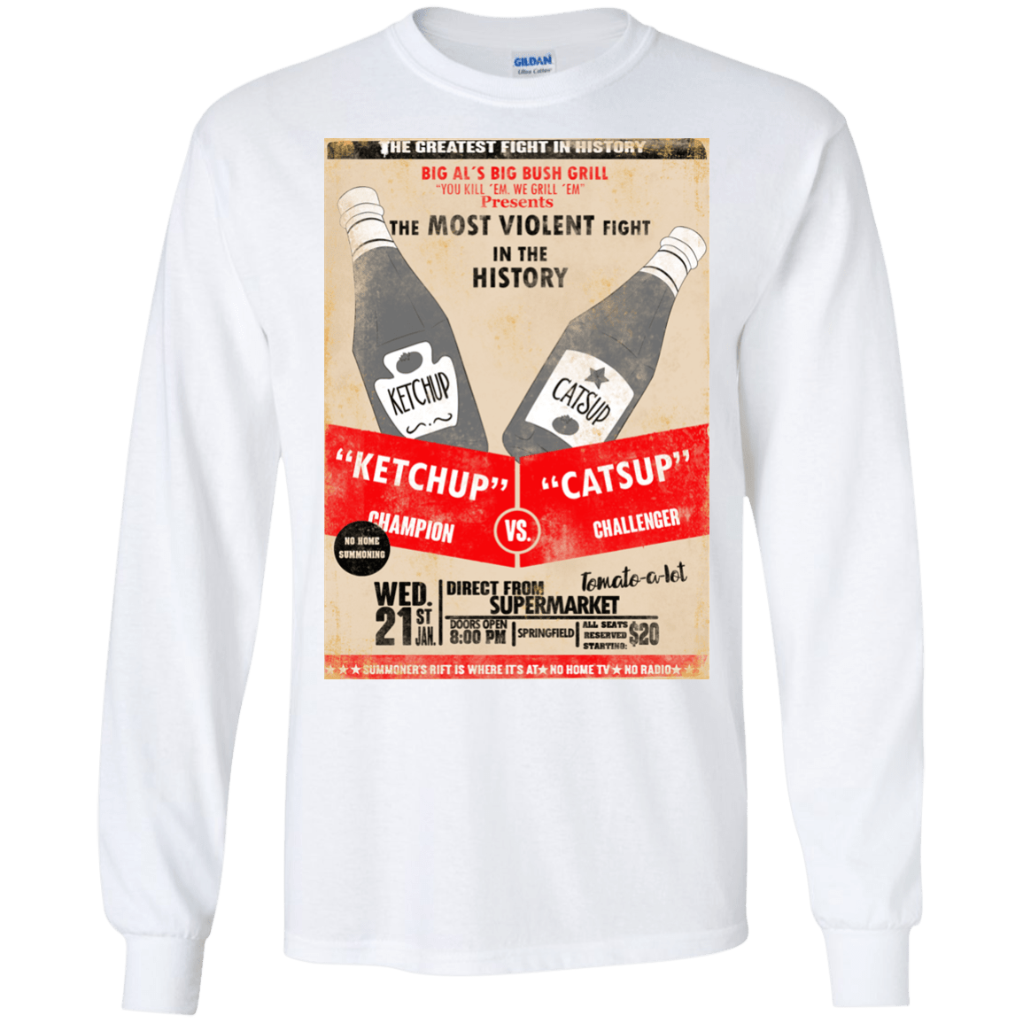 T-Shirts White / S Ketchup vs Catsup Men's Long Sleeve T-Shirt