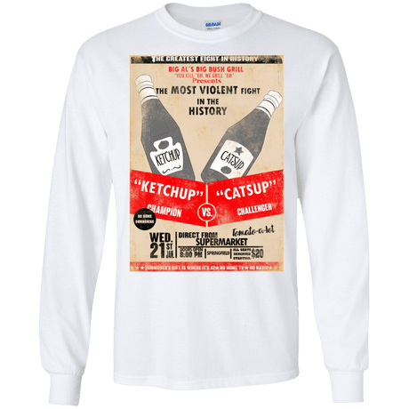 T-Shirts White / S Ketchup vs Catsup Men's Long Sleeve T-Shirt