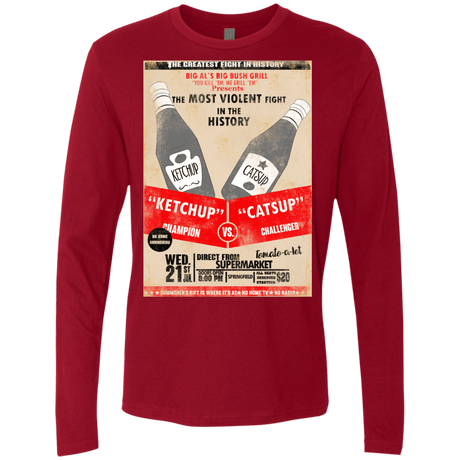 T-Shirts Cardinal / S Ketchup vs Catsup Men's Premium Long Sleeve