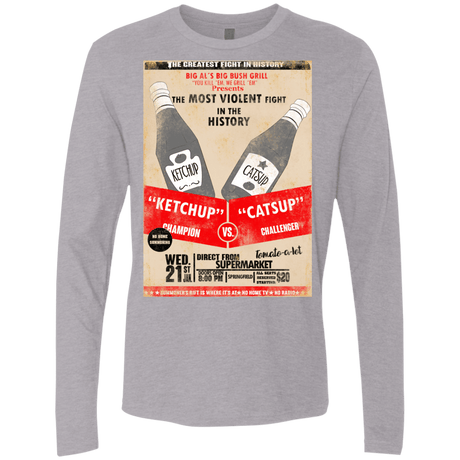 T-Shirts Heather Grey / S Ketchup vs Catsup Men's Premium Long Sleeve