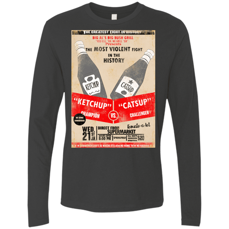T-Shirts Heavy Metal / S Ketchup vs Catsup Men's Premium Long Sleeve
