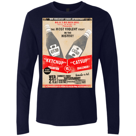 T-Shirts Midnight Navy / S Ketchup vs Catsup Men's Premium Long Sleeve