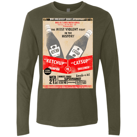 T-Shirts Military Green / S Ketchup vs Catsup Men's Premium Long Sleeve