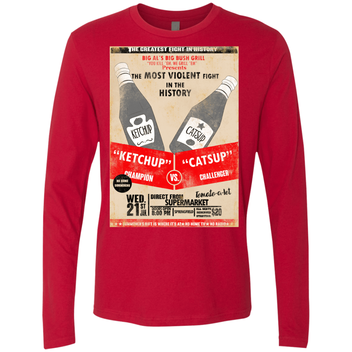 T-Shirts Red / S Ketchup vs Catsup Men's Premium Long Sleeve