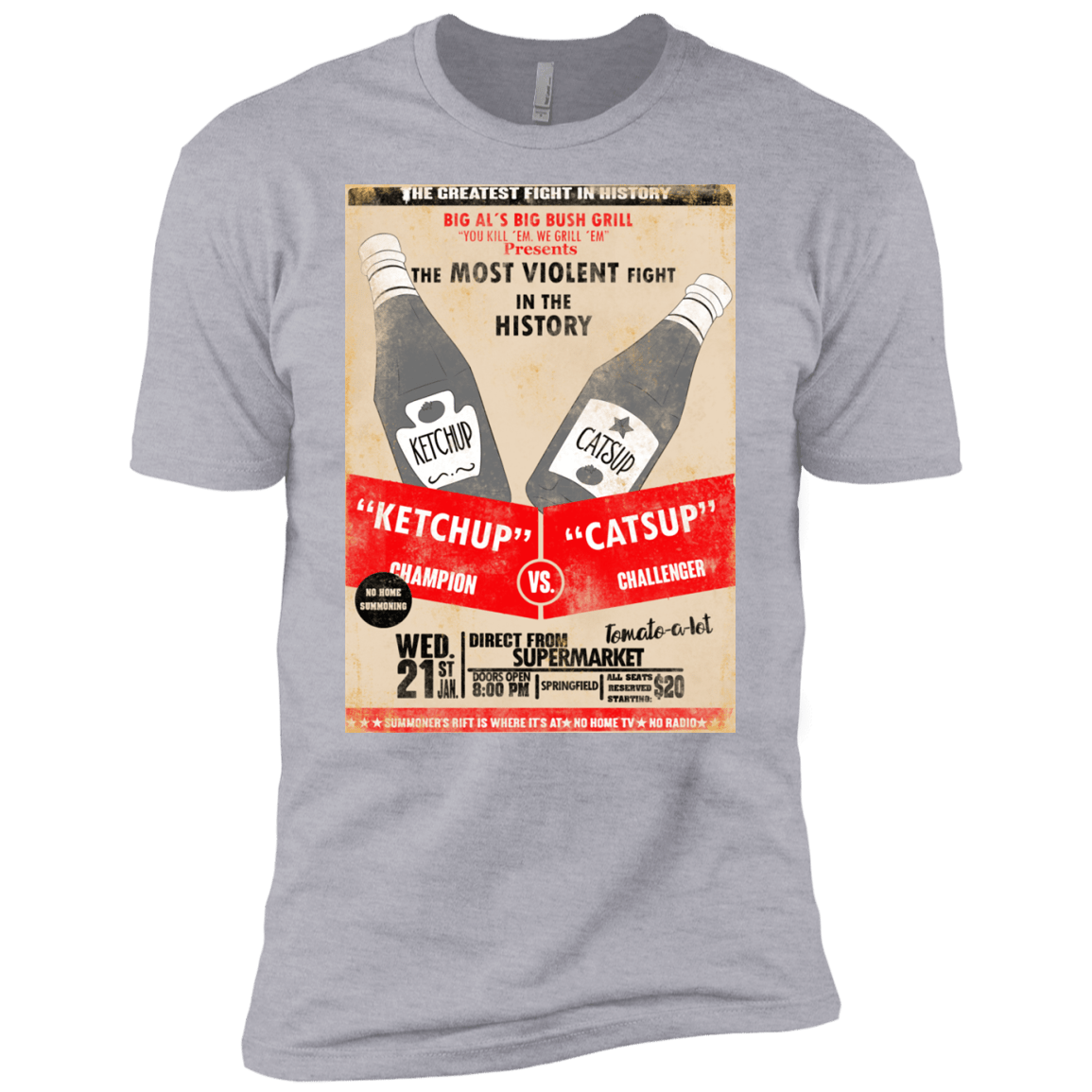 T-Shirts Heather Grey / X-Small Ketchup vs Catsup Men's Premium T-Shirt