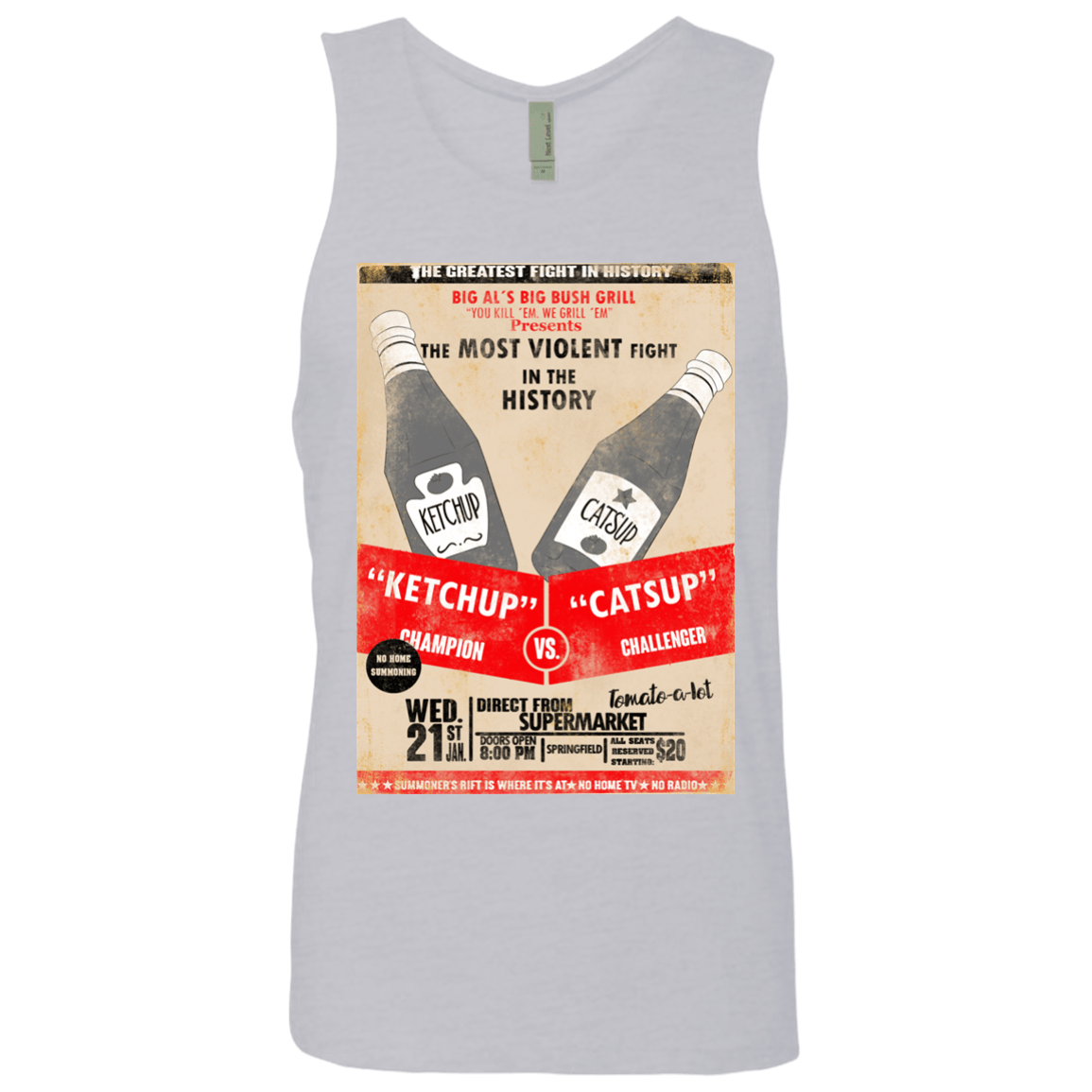 T-Shirts Heather Grey / S Ketchup vs Catsup Men's Premium Tank Top