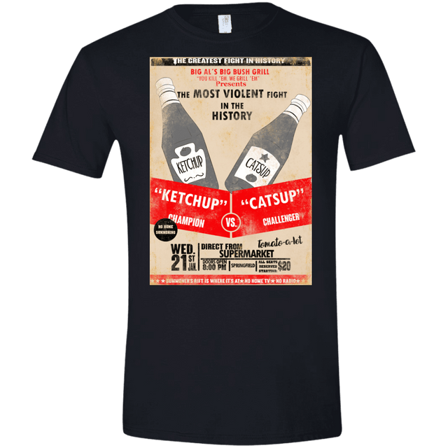 T-Shirts Black / X-Small Ketchup vs Catsup Men's Semi-Fitted Softstyle