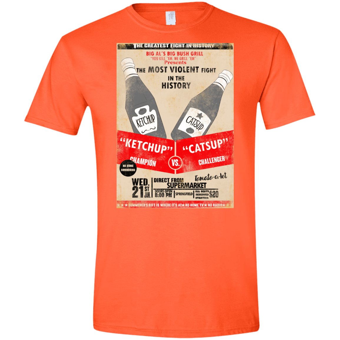 T-Shirts Orange / S Ketchup vs Catsup Men's Semi-Fitted Softstyle
