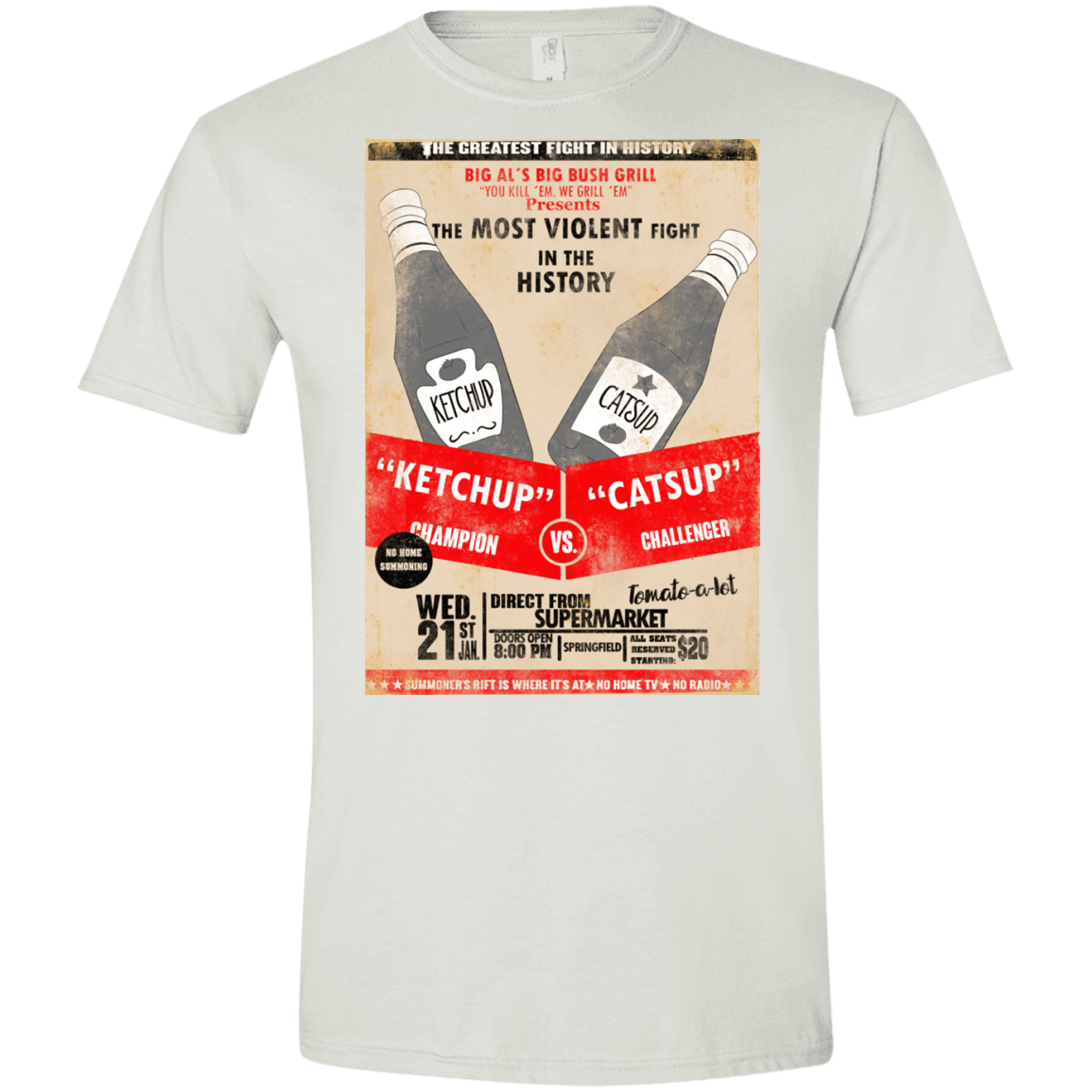 T-Shirts White / X-Small Ketchup vs Catsup Men's Semi-Fitted Softstyle