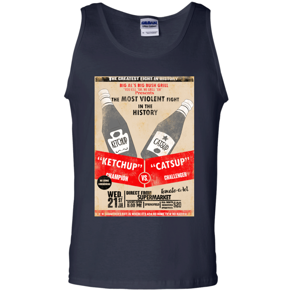 T-Shirts Navy / S Ketchup vs Catsup Men's Tank Top