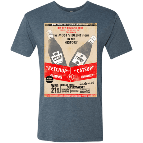 T-Shirts Indigo / S Ketchup vs Catsup Men's Triblend T-Shirt