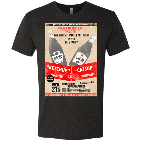 T-Shirts Vintage Black / S Ketchup vs Catsup Men's Triblend T-Shirt