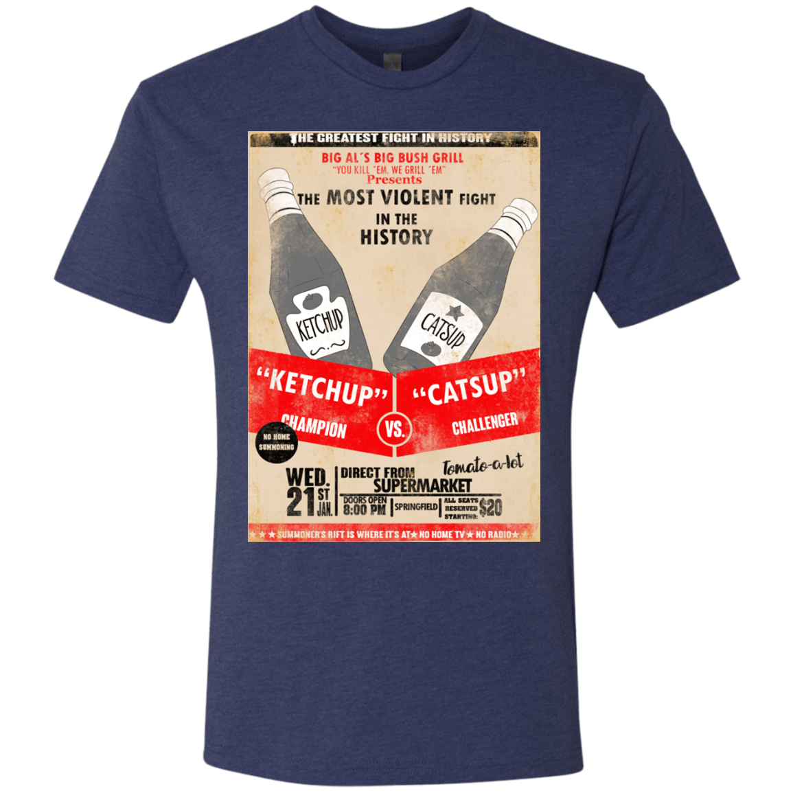 T-Shirts Vintage Navy / S Ketchup vs Catsup Men's Triblend T-Shirt