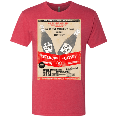 T-Shirts Vintage Red / S Ketchup vs Catsup Men's Triblend T-Shirt