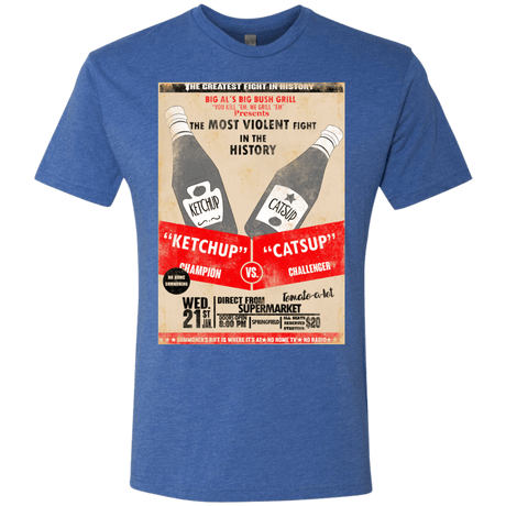T-Shirts Vintage Royal / S Ketchup vs Catsup Men's Triblend T-Shirt