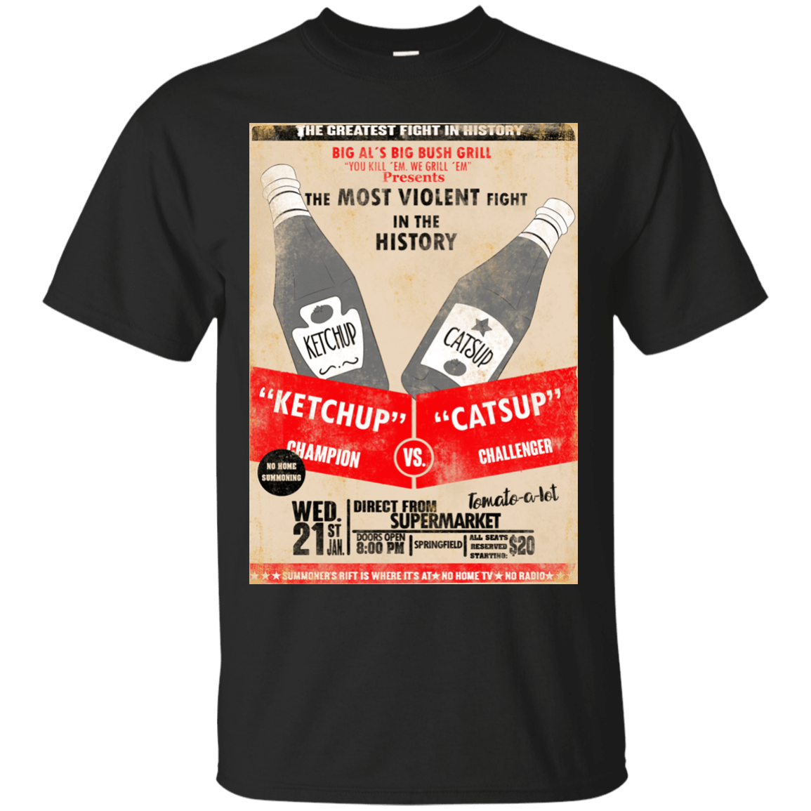 T-Shirts Black / S Ketchup vs Catsup T-Shirt