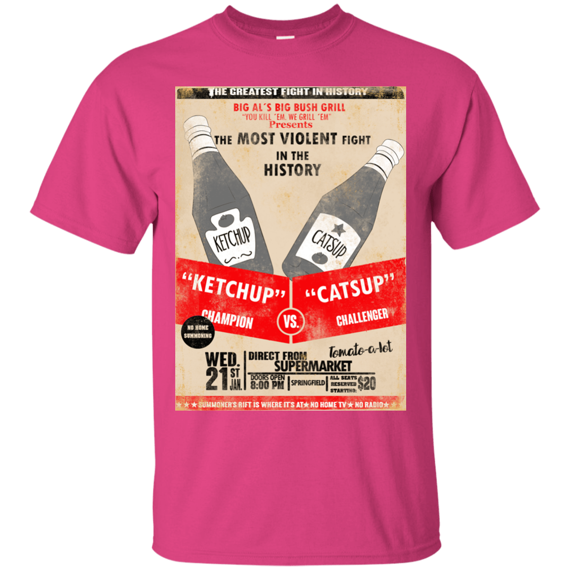 T-Shirts Heliconia / S Ketchup vs Catsup T-Shirt