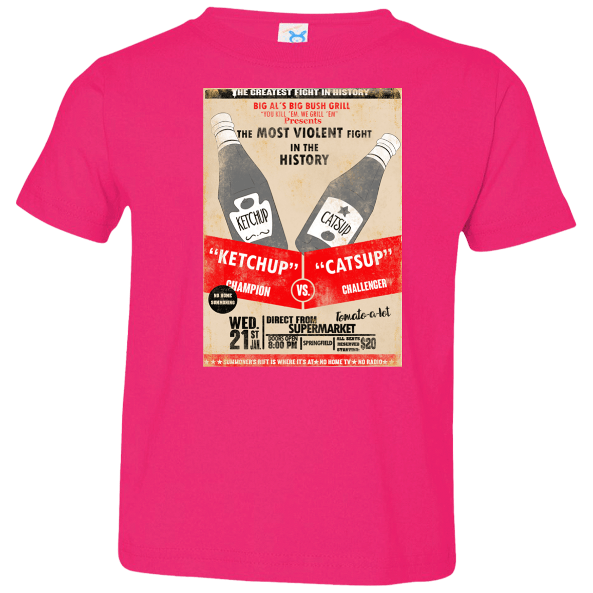 T-Shirts Hot Pink / 2T Ketchup vs Catsup Toddler Premium T-Shirt