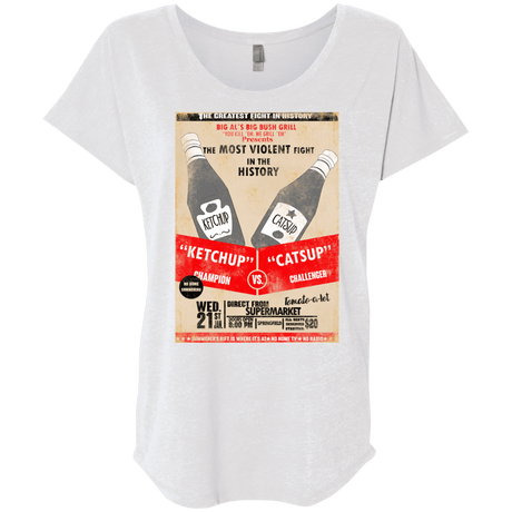 T-Shirts Heather White / X-Small Ketchup vs Catsup Triblend Dolman Sleeve