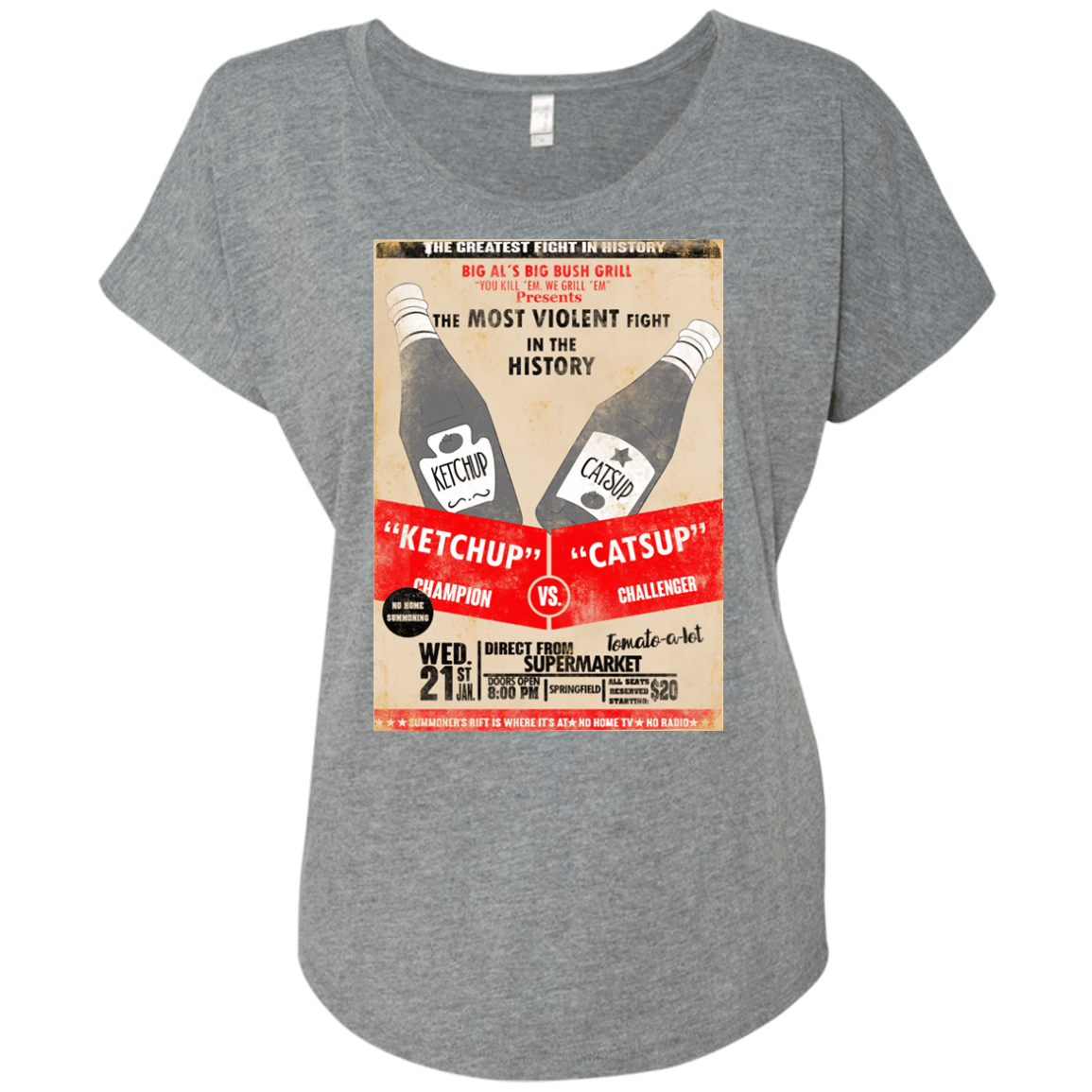 T-Shirts Premium Heather / X-Small Ketchup vs Catsup Triblend Dolman Sleeve