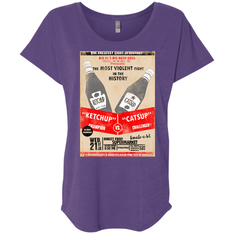 T-Shirts Purple Rush / X-Small Ketchup vs Catsup Triblend Dolman Sleeve