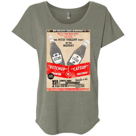 T-Shirts Venetian Grey / X-Small Ketchup vs Catsup Triblend Dolman Sleeve