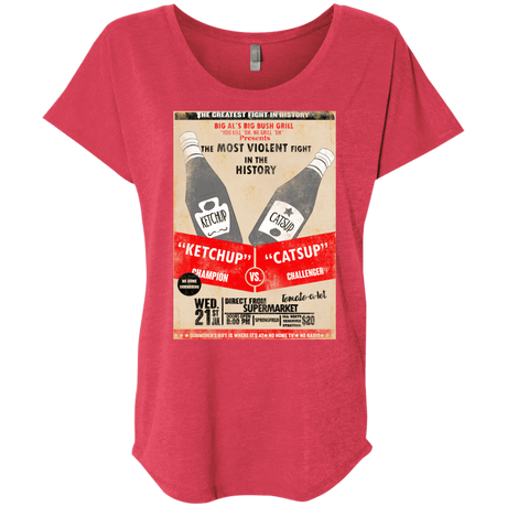 T-Shirts Vintage Red / X-Small Ketchup vs Catsup Triblend Dolman Sleeve