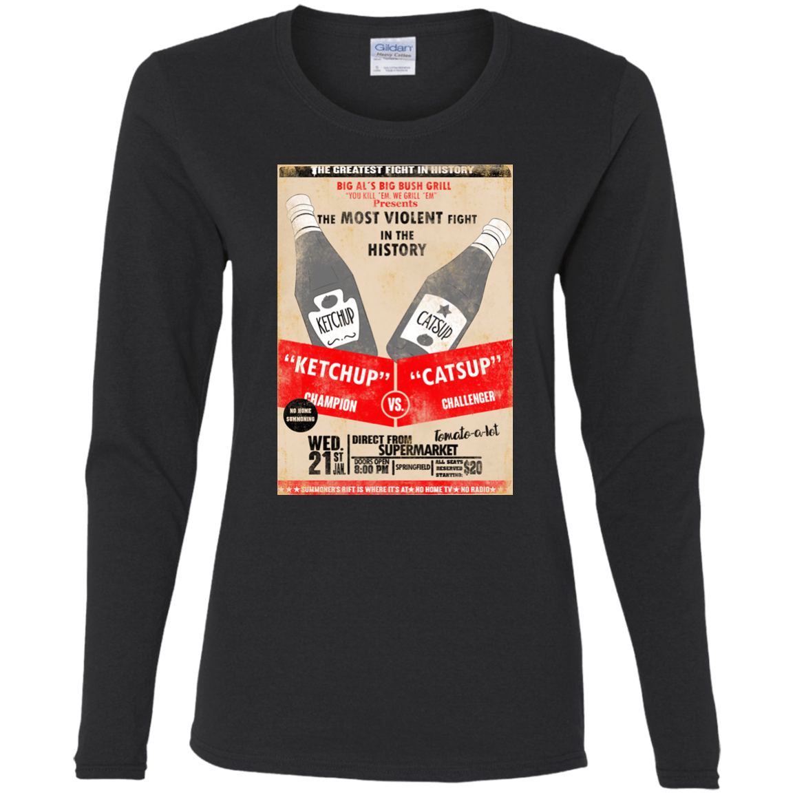 T-Shirts Black / S Ketchup vs Catsup Women's Long Sleeve T-Shirt