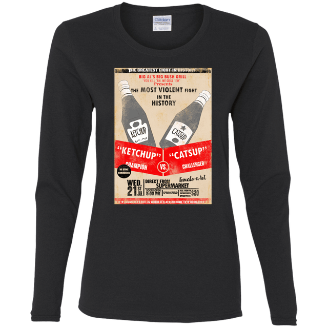 T-Shirts Black / S Ketchup vs Catsup Women's Long Sleeve T-Shirt
