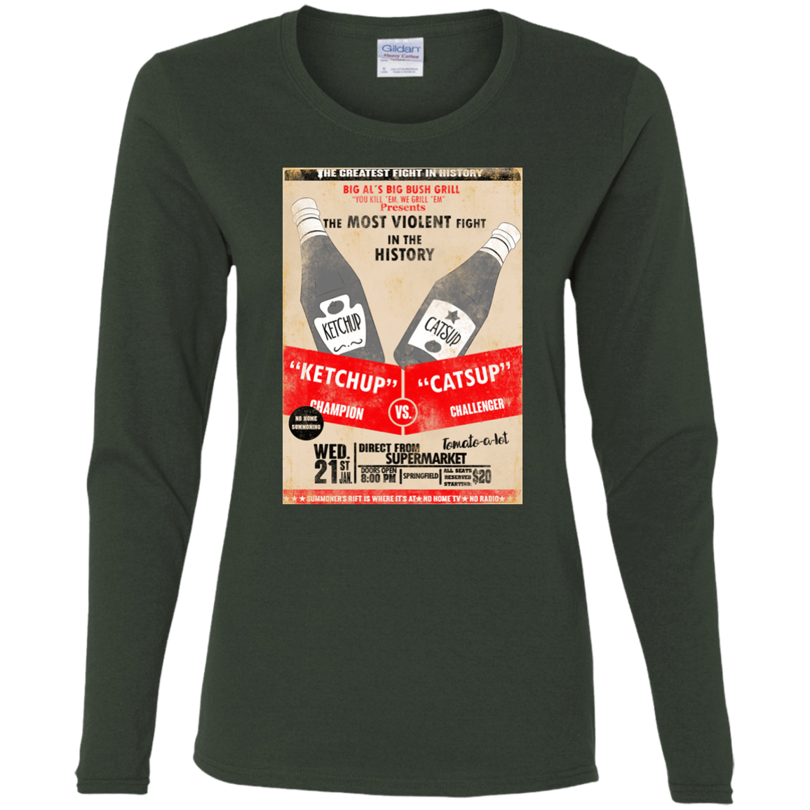 T-Shirts Forest / S Ketchup vs Catsup Women's Long Sleeve T-Shirt