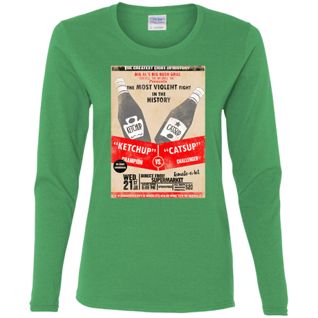 T-Shirts Irish Green / S Ketchup vs Catsup Women's Long Sleeve T-Shirt