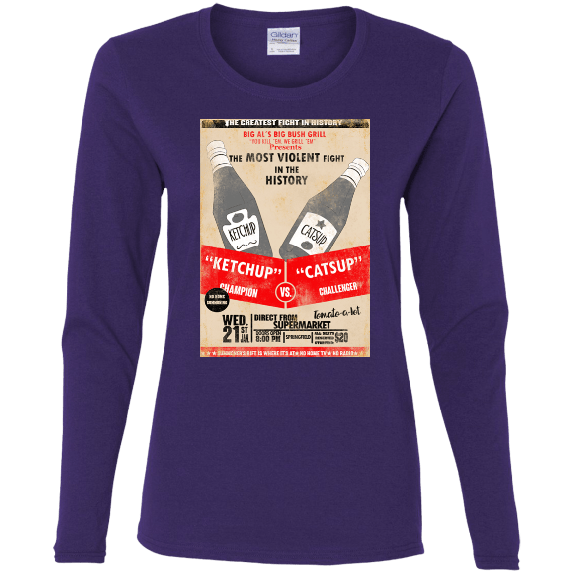 T-Shirts Purple / S Ketchup vs Catsup Women's Long Sleeve T-Shirt