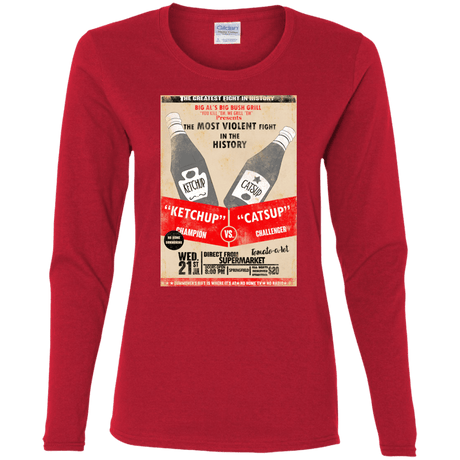T-Shirts Red / S Ketchup vs Catsup Women's Long Sleeve T-Shirt