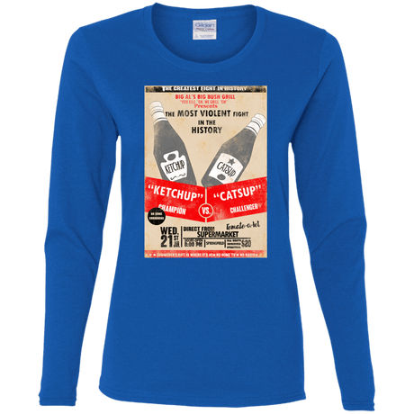 T-Shirts Royal / S Ketchup vs Catsup Women's Long Sleeve T-Shirt
