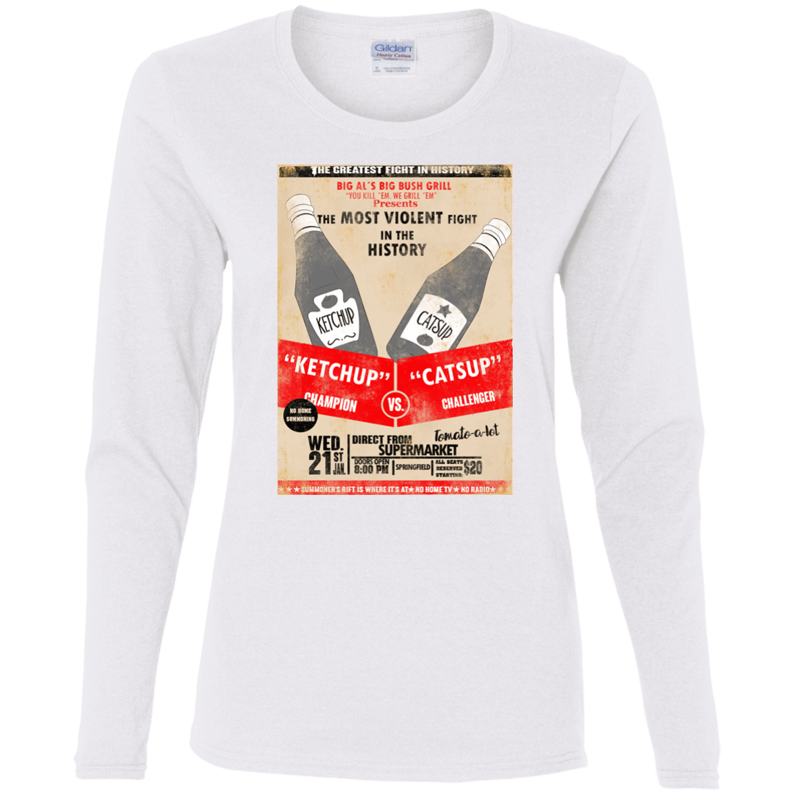 T-Shirts White / S Ketchup vs Catsup Women's Long Sleeve T-Shirt