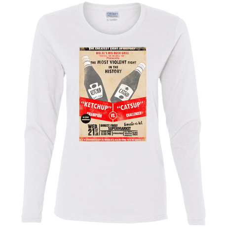 T-Shirts White / S Ketchup vs Catsup Women's Long Sleeve T-Shirt