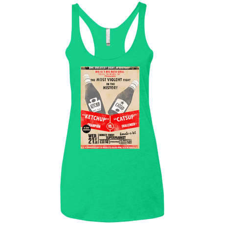 T-Shirts Envy / X-Small Ketchup vs Catsup Women's Triblend Racerback Tank