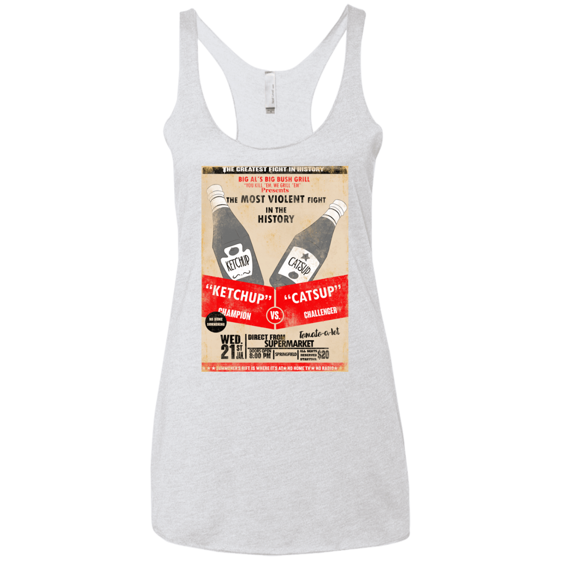 T-Shirts Heather White / X-Small Ketchup vs Catsup Women's Triblend Racerback Tank