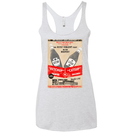 T-Shirts Heather White / X-Small Ketchup vs Catsup Women's Triblend Racerback Tank
