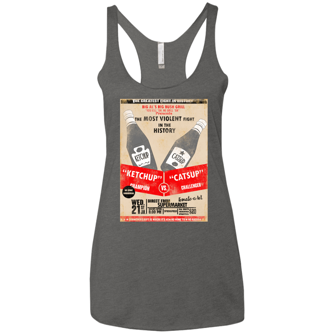 T-Shirts Premium Heather / X-Small Ketchup vs Catsup Women's Triblend Racerback Tank