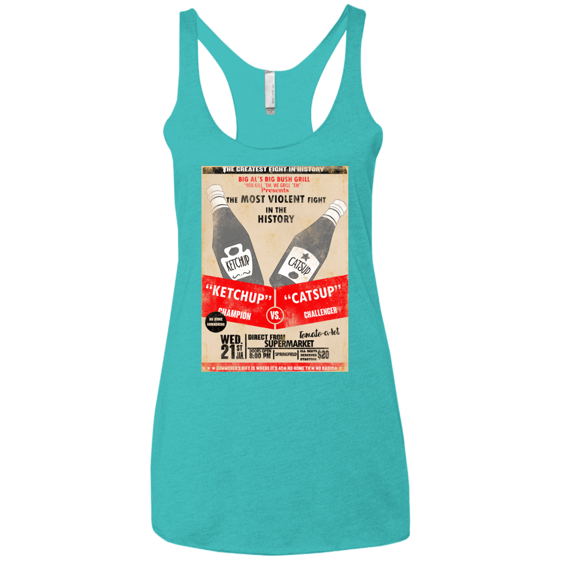 T-Shirts Tahiti Blue / X-Small Ketchup vs Catsup Women's Triblend Racerback Tank