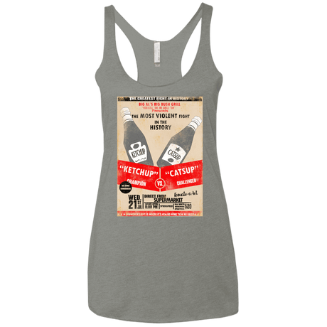 T-Shirts Venetian Grey / X-Small Ketchup vs Catsup Women's Triblend Racerback Tank